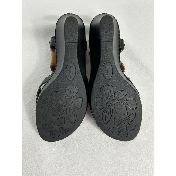 Born Concepts Women's Leather Studded Ankle Strap Wedge Sandals in Black - Sz 9 - Picture 10 of 10